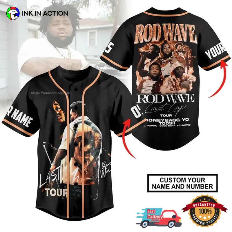 Personalized Rod Wave Last Lap Tour Baseball Jersey Unisex T-shirt, Sweatshirt, Hoodie, Long Sleeve Tee - T-Shirt, Sweatshirt, Hoodie