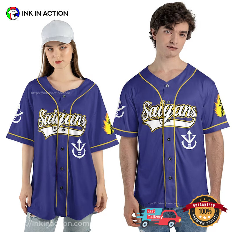 Personalized Saiyan Dragonball Z Baseball Jersey Unisex T-shirt, Sweatshirt, Hoodie, Long Sleeve Tee - T-Shirt, Sweatshirt, Hoodie
