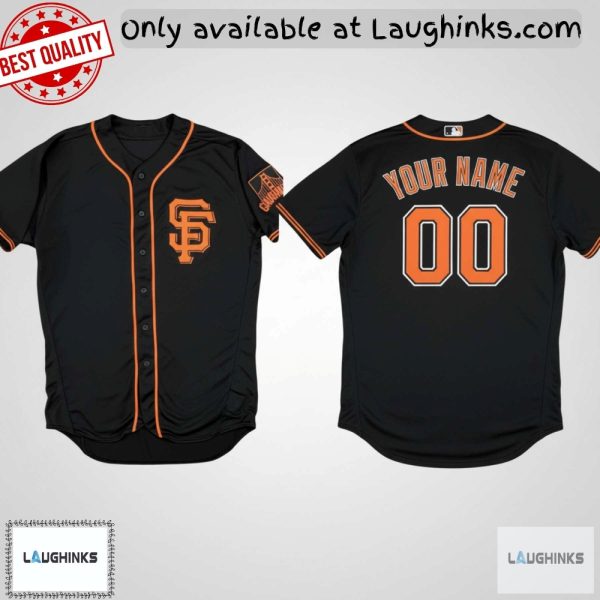 Personalized San Francisco Giants Alternate Black Baseball Jersey Shirt Aop Replica Unisex T-shirt, Sweatshirt, Hoodie, Long Sleeve Tee - T-Shirt, Sweatshirt, Hoodie