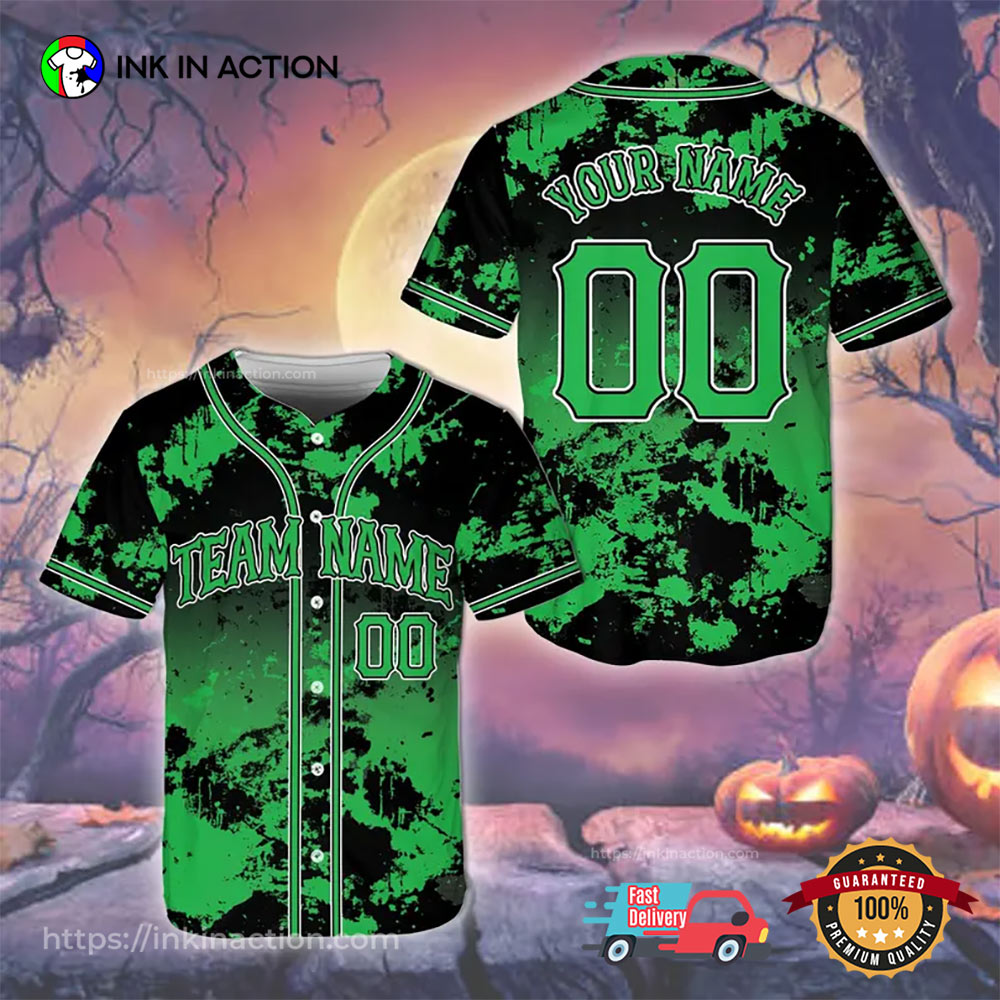 Personalized Trick or Treat Halloween Baseball Jersey Unisex T-shirt, Sweatshirt, Hoodie, Long Sleeve Tee - T-Shirt, Sweatshirt, Hoodie