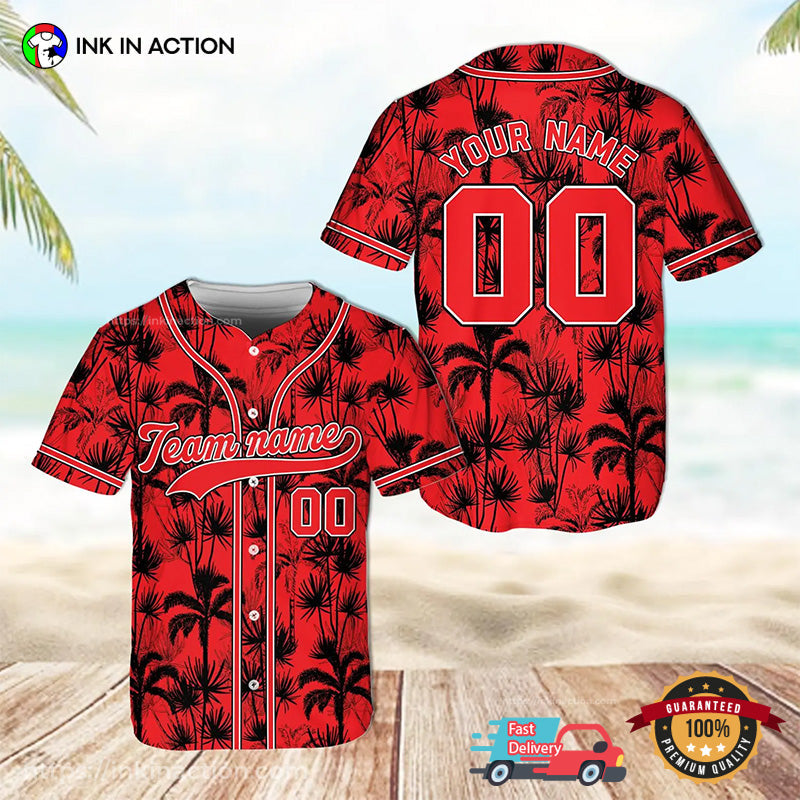 Personalized Tropical Summer Hawaiian Baseball Jersey No. 1 Unisex T-shirt, Sweatshirt, Hoodie, Long Sleeve Tee - T-Shirt, Sweatshirt, Hoodie