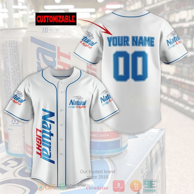 Personalized Natural Light custom white Baseball shirt Unisex T-shirt, Sweatshirt, Hoodie, Long Sleeve Tee - T-Shirt, Sweatshirt, Hoodie