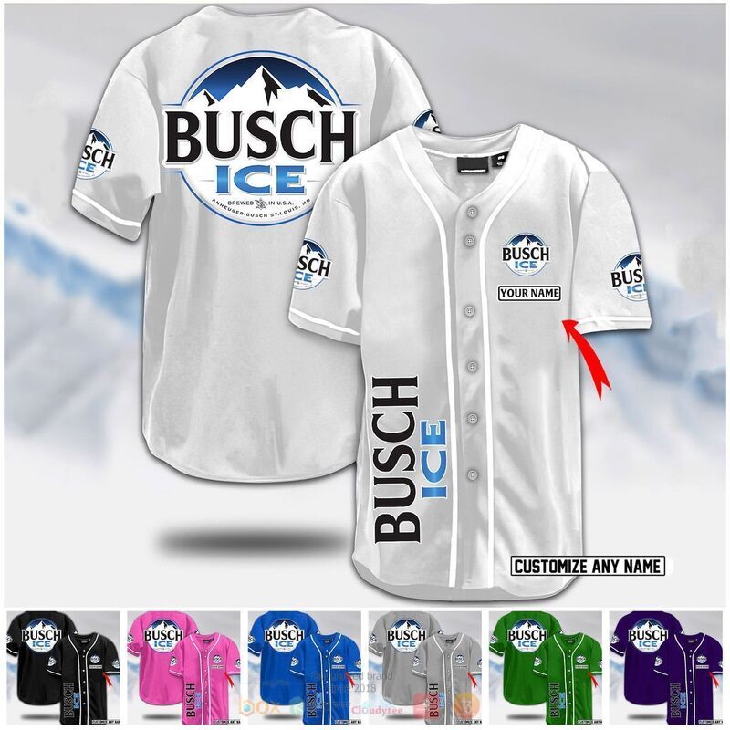 Busch ice beer custom name baseball jersey Unisex T-shirt, Sweatshirt, Hoodie, Long Sleeve Tee - T-Shirt, Sweatshirt, Hoodie