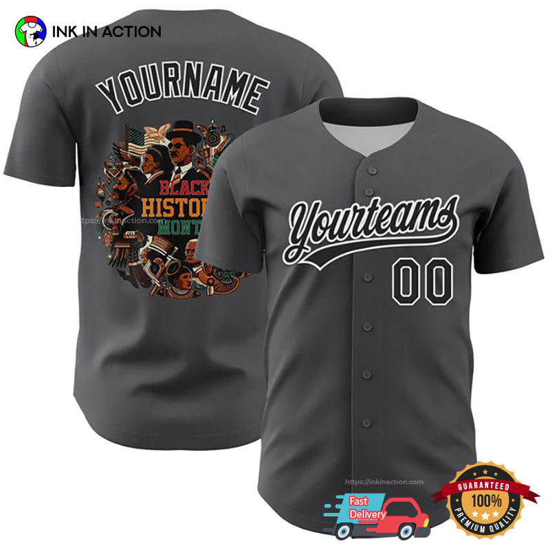 Personalize Black History Month Africa America Baseball Jersey Unisex T-shirt, Sweatshirt, Hoodie, Long Sleeve Tee - T-Shirt, Sweatshirt, Hoodie