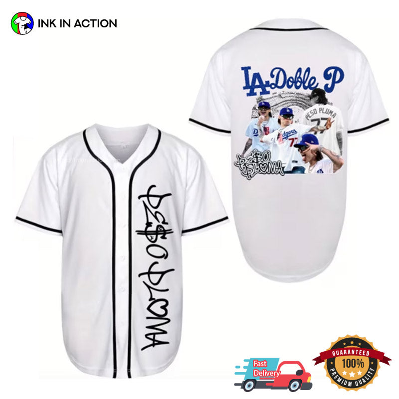 Peso Pluma X Doble P LA Concert Baseball Jersey Unisex T-shirt, Sweatshirt, Hoodie, Long Sleeve Tee - T-Shirt, Sweatshirt, Hoodie