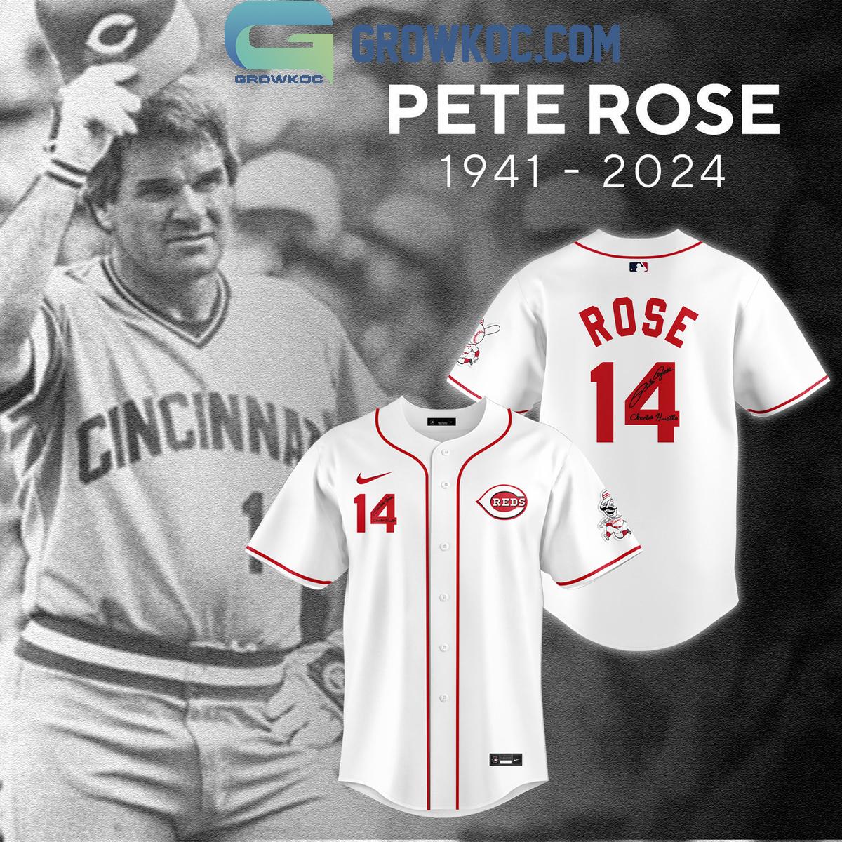 Pete Rose Cincinnati Reds 1941-2024 Forever Fan Baseball Jersey Unisex T-shirt, Sweatshirt, Hoodie, Long Sleeve Tee - T-Shirt, Sweatshirt, Hoodie