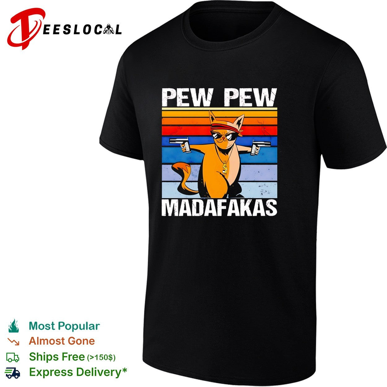 Pew pew madafakas cat shirt Unisex T-shirt, Sweatshirt, Hoodie, Long Sleeve Tee - T-Shirt, Sweatshirt, Hoodie