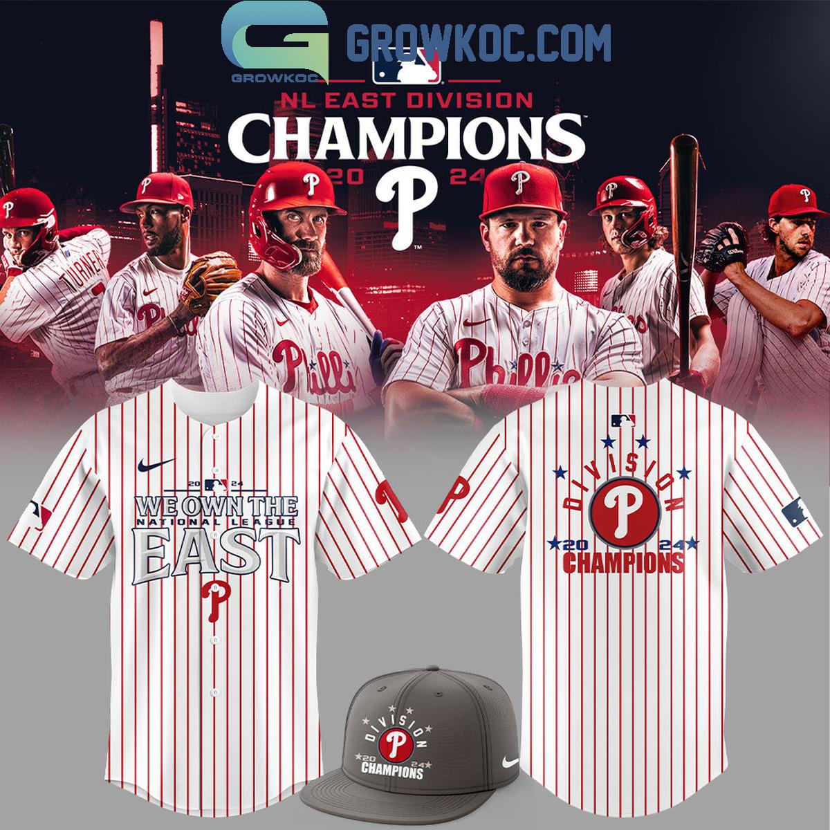 Philadelphia Phillies 2024 National League East Champions Baseball Jersey Unisex T-shirt, Sweatshirt, Hoodie, Long Sleeve Tee - T-Shirt, Sweatshirt, Hoodie