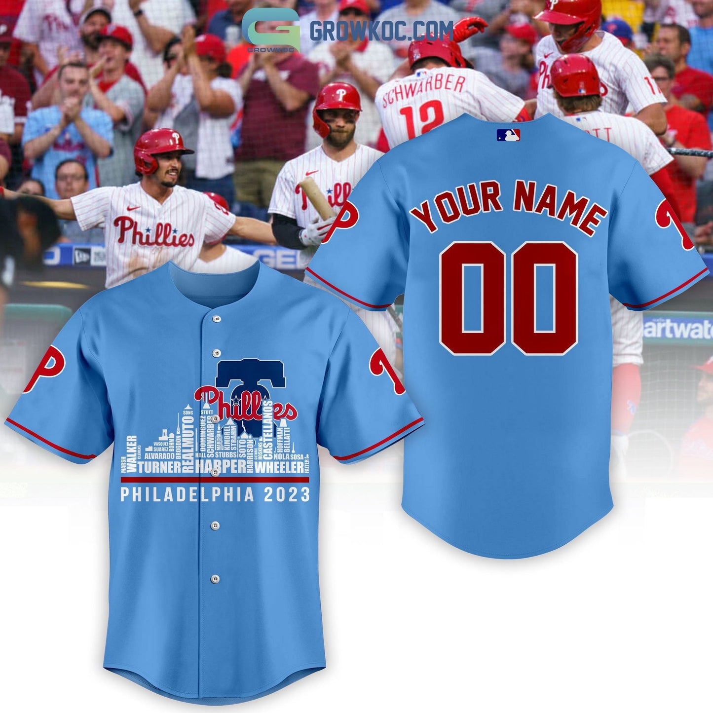 Philadelphia Phillies City Champions Best Team Personalized Light Blue Design Baseball Jersey - T-Shirt, Sweatshirt, Hoodie