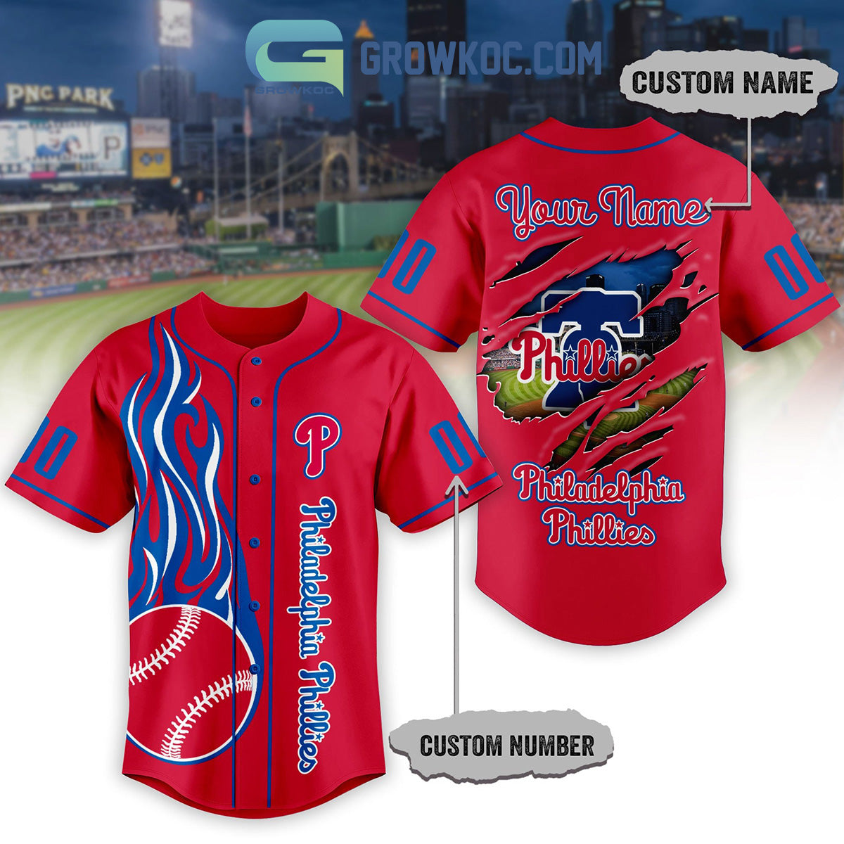 Philadelphia Phillies MLB Personalized Baseball Jersey Unisex T-shirt, Sweatshirt, Hoodie, Long Sleeve Tee - T-Shirt, Sweatshirt, Hoodie
