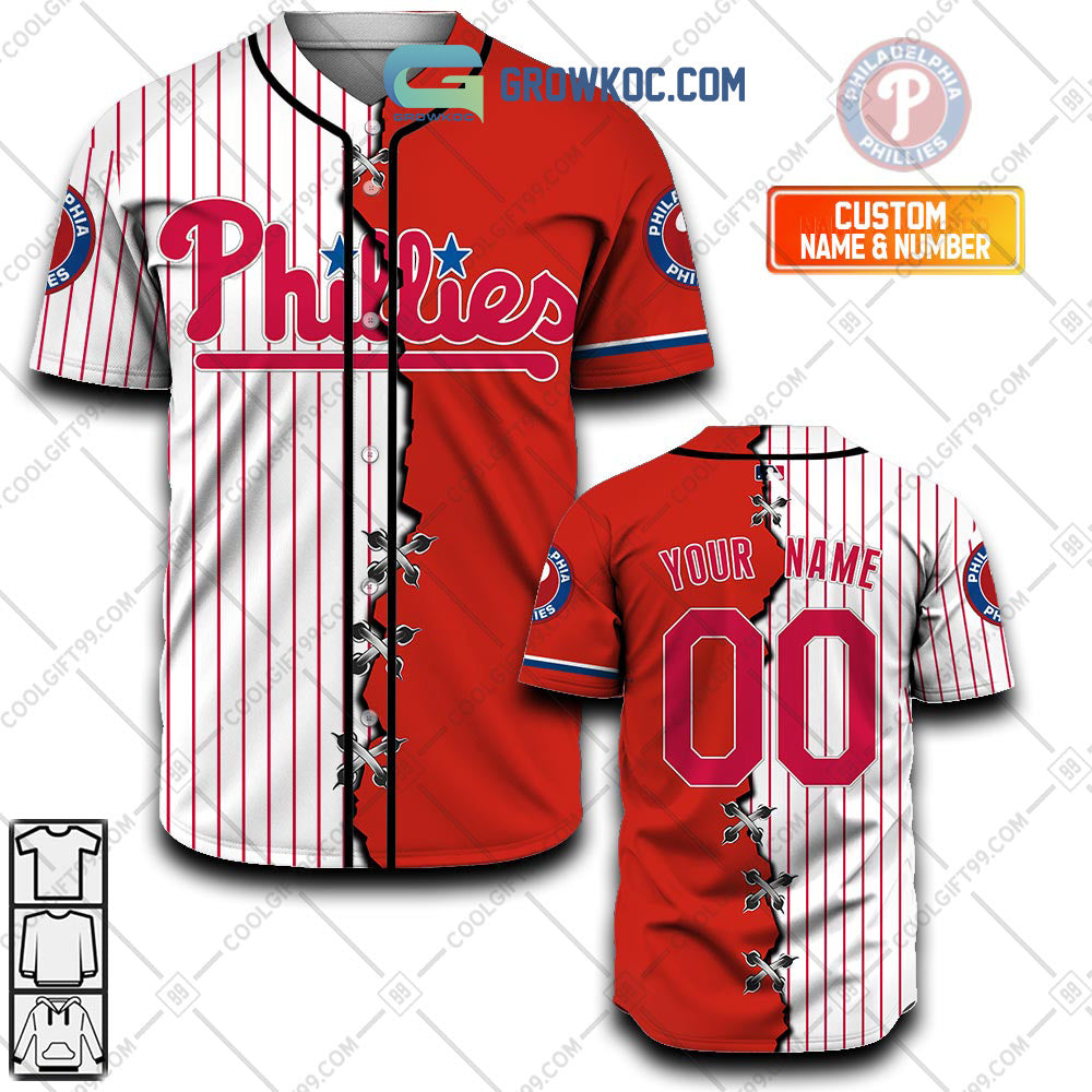 Philadelphia Phillies MLB Personalized Mix Baseball Jersey Unisex T-shirt, Sweatshirt, Hoodie, Long Sleeve Tee - T-Shirt, Sweatshirt, Hoodie