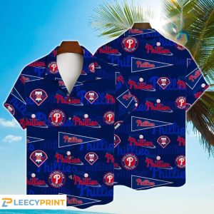 Philadelphia Phillies Major League Baseball Simple Pattern 3D Print Hawaiian Shirt For Fans - T-Shirt, Sweatshirt, Hoodie