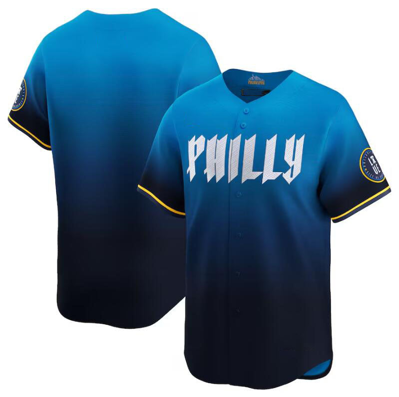Philadelphia Phillies Blank Blue 2024 City Connect Limited Stitched Baseball Jersey baseball jersey product view 1