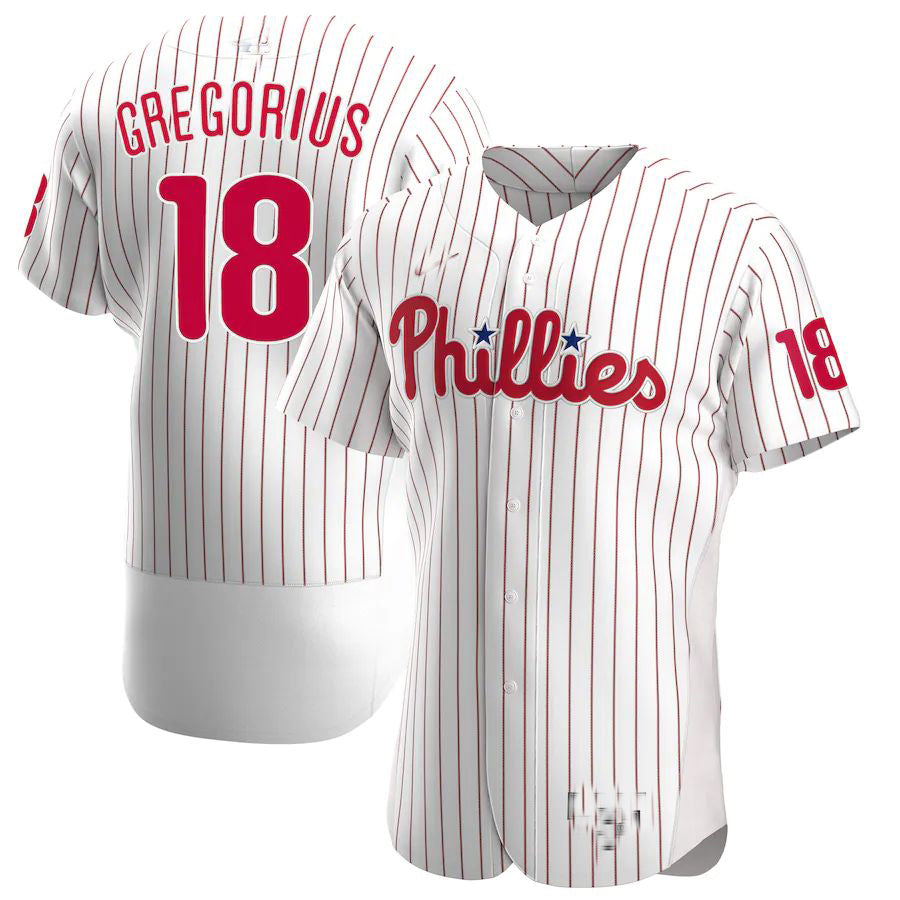 Philadelphia Phillies #18 Didi Gregorius White Home Authentic Player Jersey Baseball Jerseys baseball jersey product view 1