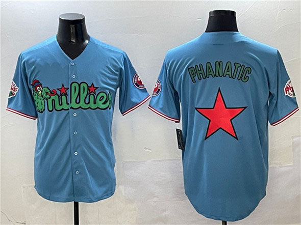 Philadelphia Phillies Light Blue Phanatic Limited Stitched Baseball Jersey baseball jersey product view 1