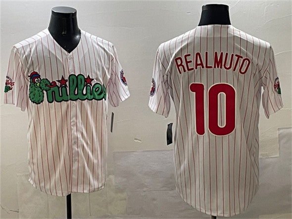 Philadelphia Phillies #10 J.T. Realmuto White Phanatic Cool Base Stitched Baseball Jersey baseball jersey product view 1