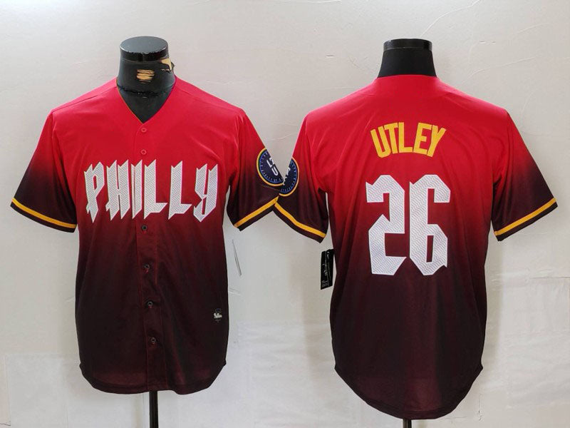 Philadelphia Phillies #26 Chase Utley Red 2024 City Connect Limited Stitched Baseball Jersey baseball jersey product view 1