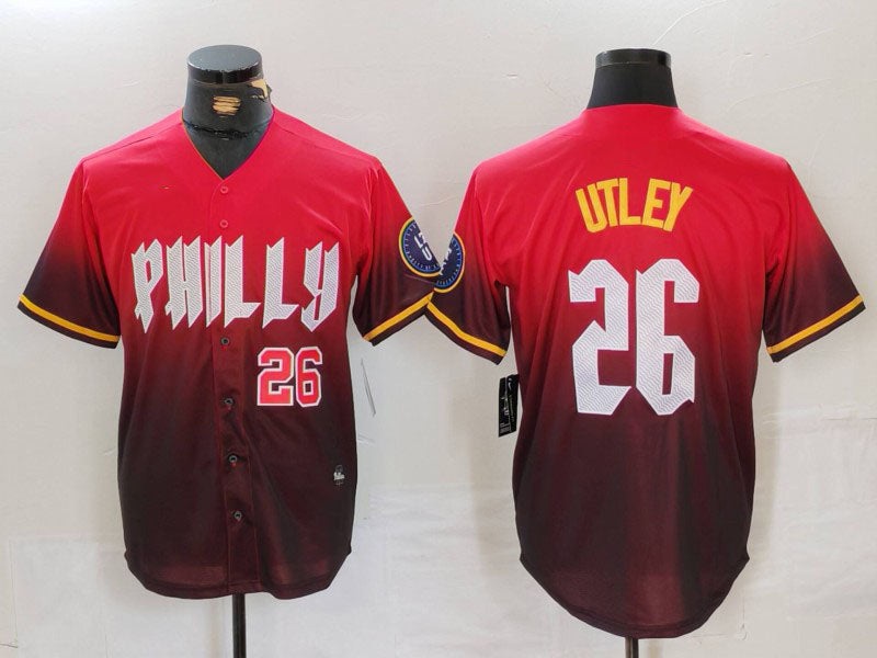 Philadelphia Phillies #26 Chase Utley Red 2024 City Connect Limited Stitched Baseball Jersey baseball jersey product view 1