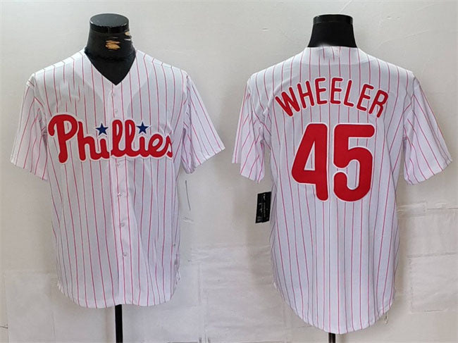Philadelphia Phillies #45 Zack Wheeler White Cool Base Stitched Baseball Jersey baseball jersey product view 1