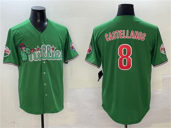 Philadelphia Phillies #8 Nick Castellanos Green Phanatic Limited Stitched Baseball Jersey baseball jersey product view 1