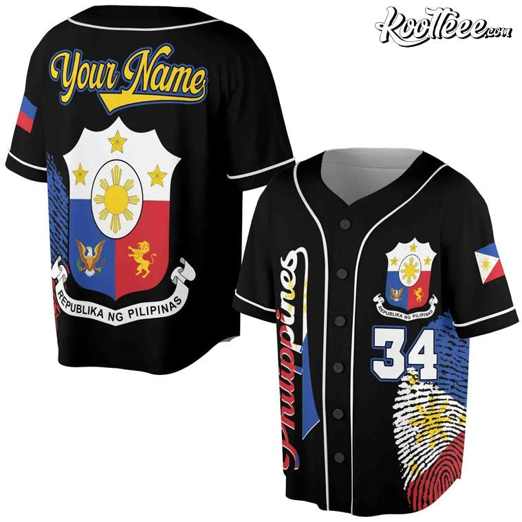 Philippines Flag Coat of Arms Filipino Custom Baseball Jersey Unisex T-shirt, Sweatshirt, Hoodie, Long Sleeve Tee - T-Shirt, Sweatshirt, Hoodie