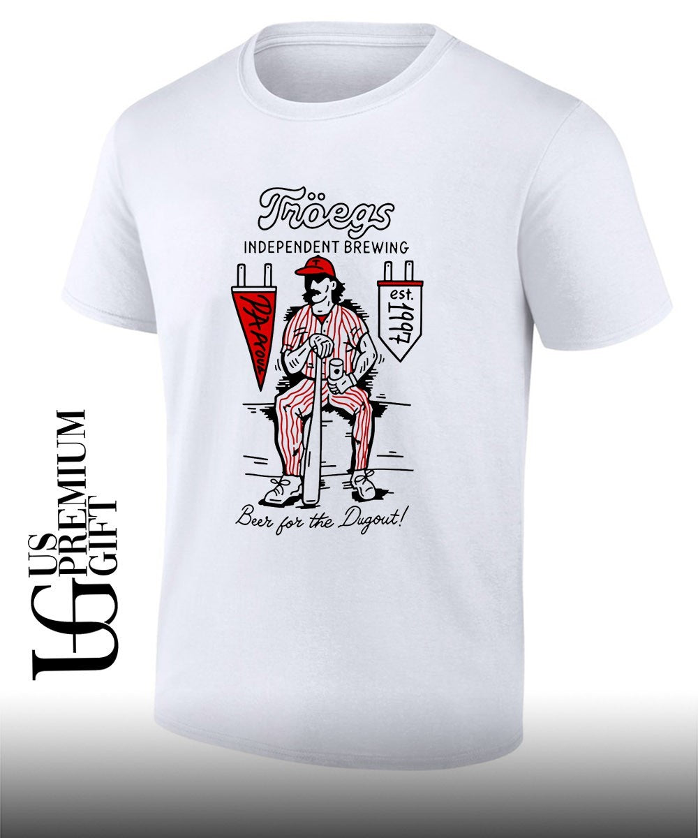 Phillies Troegs Independent Brewing Beer for the Dugout shirt Unisex T-shirt, Sweatshirt, Hoodie, Long Sleeve Tee - T-Shirt, Sweatshirt, Hoodie
