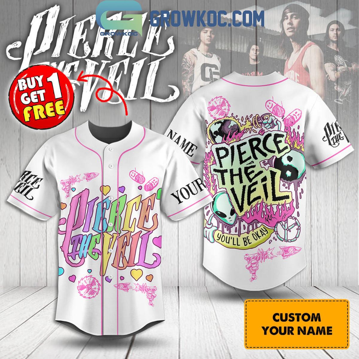 Pierce The Veil Youll Be Okay Personalized Baseball Jersey Unisex T-shirt, Sweatshirt, Hoodie, Long Sleeve Tee - T-Shirt, Sweatshirt, Hoodie