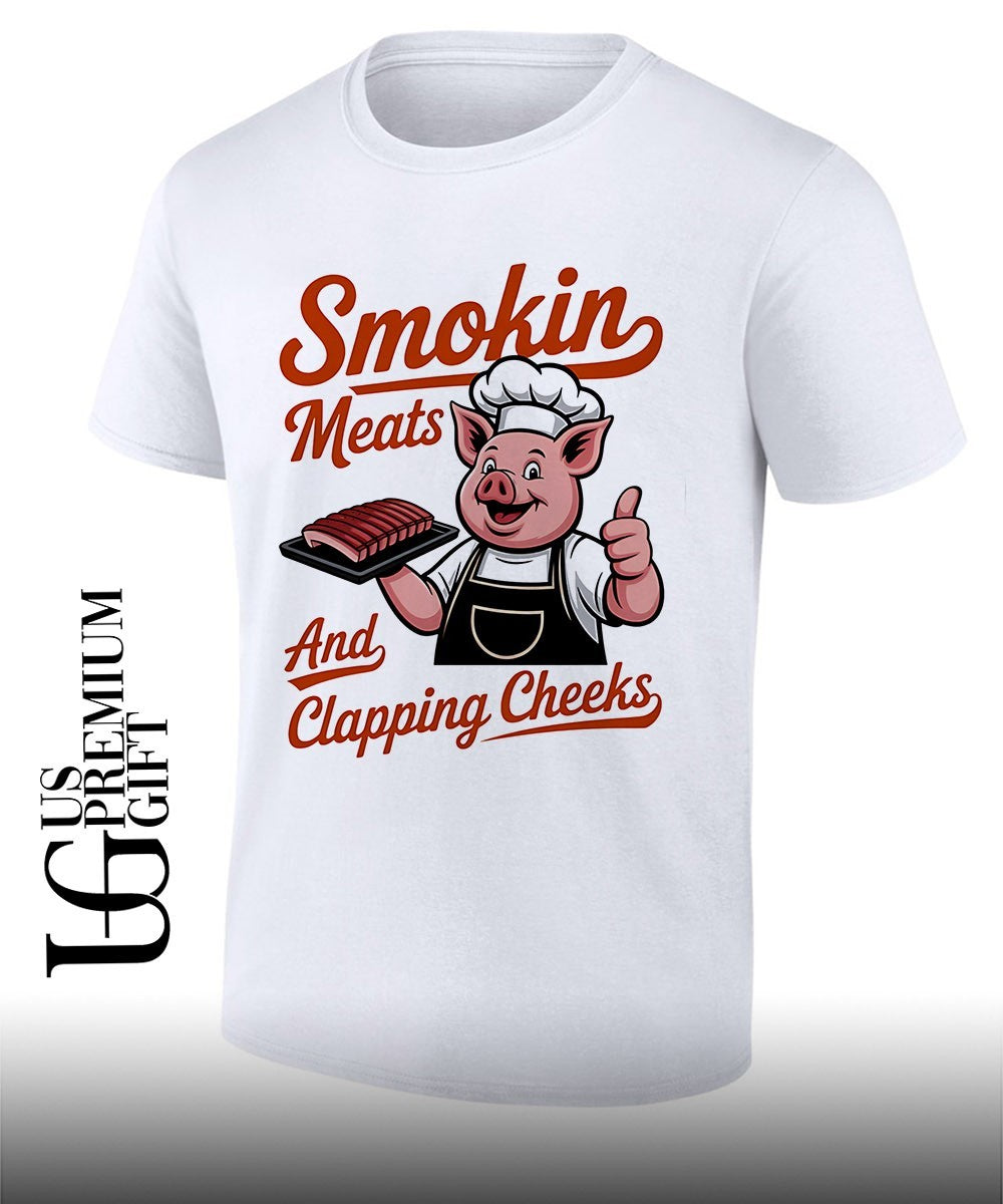 Pig smokin meats and clapping cheeks shirt Unisex T-shirt, Sweatshirt, Hoodie, Long Sleeve Tee - T-Shirt, Sweatshirt, Hoodie