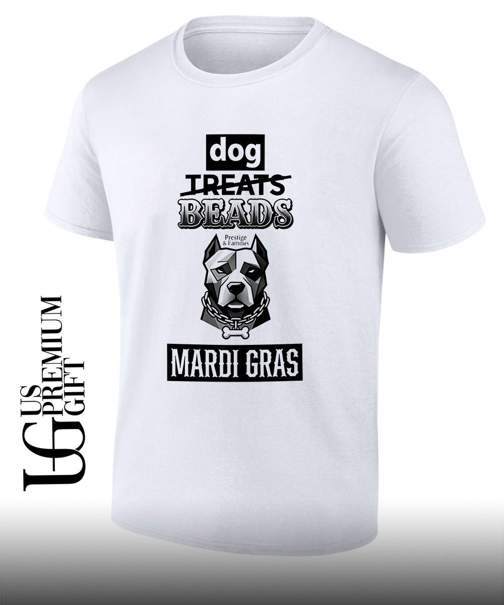 Pit Bull Dog Treats Beads Mardi Gras shirt Unisex T-shirt, Sweatshirt, Hoodie, Long Sleeve Tee - T-Shirt, Sweatshirt, Hoodie