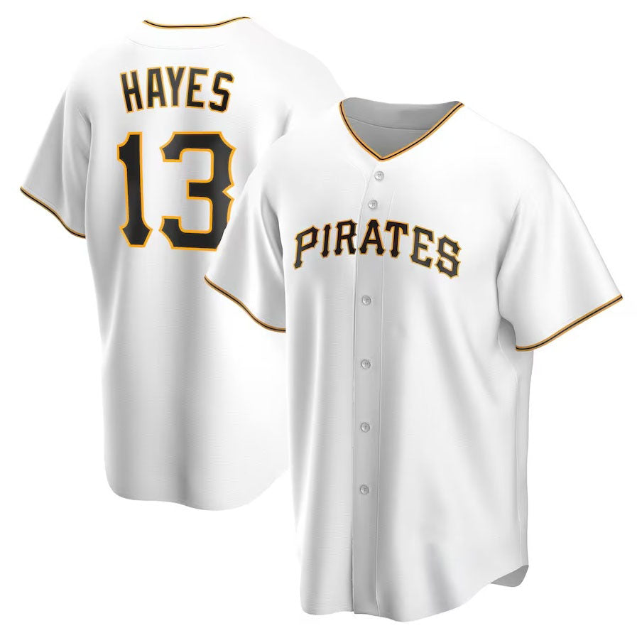Pittsburgh Pirates #13 Ke'Bryan Hayes Home Replica Jersey - White Stitched Baseball Jersey baseball jersey product view 1