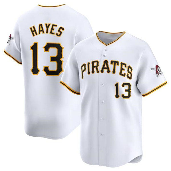 Pittsburgh Pirates #13 Ke'Bryan Hayes White Home Limited Baseball Stitched Jersey baseball jersey product view 1