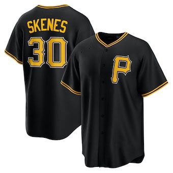 Pittsburgh Pirates #30 Paul Skenes Black Alternate Replica Player Baseball Jersey baseball jersey product view 1