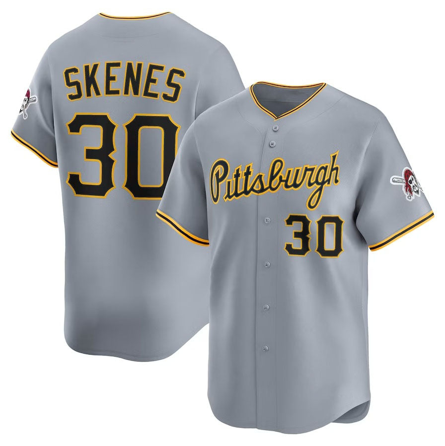 Pittsburgh Pirates #30 Paul Skenes Road Limited Player Jersey - Gray Stitched Baseball Jersey baseball jersey product view 1
