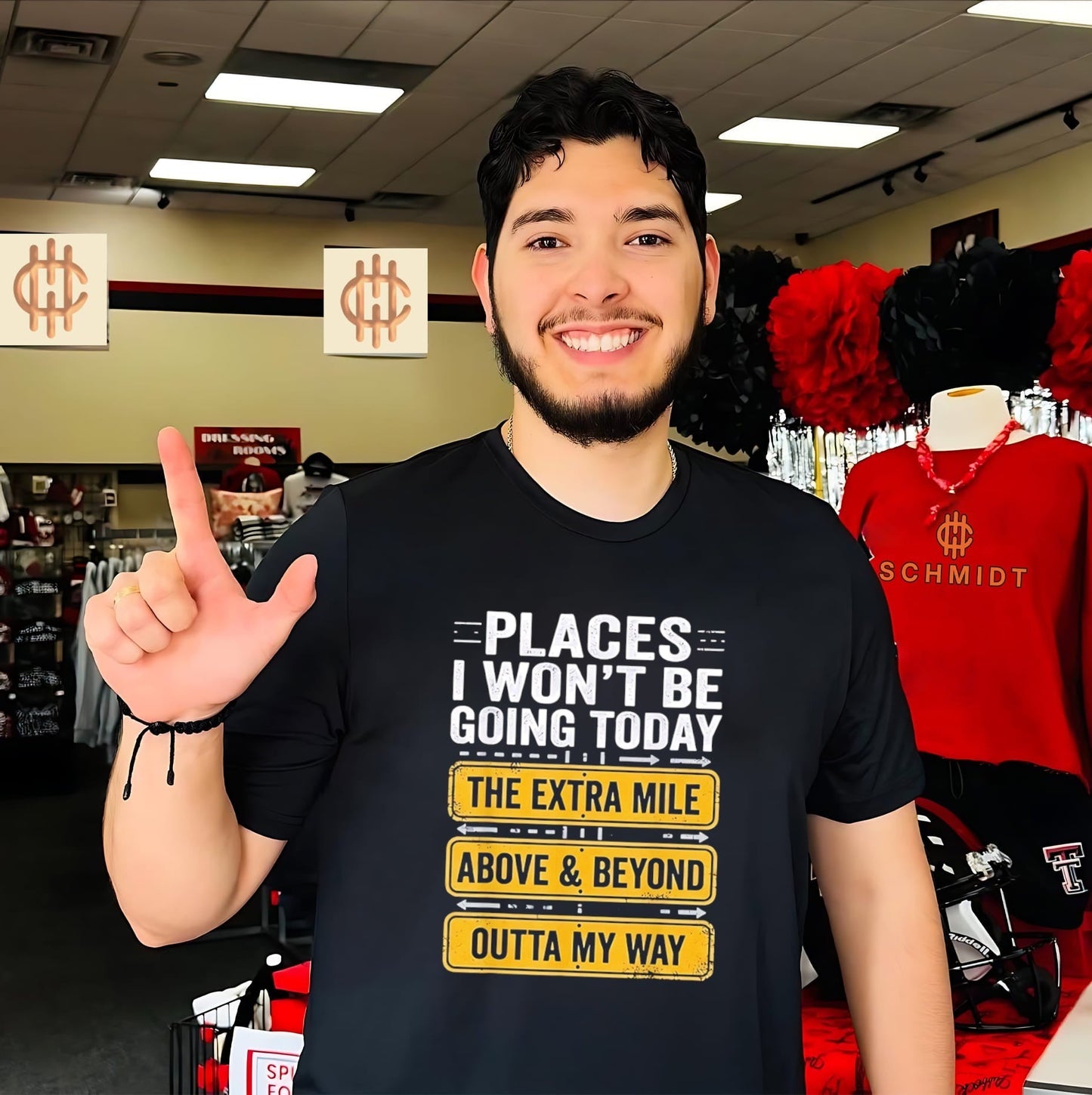 Places I Wont Be Going Today  The Extra Mile Above and Beyond Outta My Way shirt Unisex T-shirt, Sweatshirt, Hoodie, Long Sleeve Tee - T-Shirt, Sweatshirt, Hoodie
