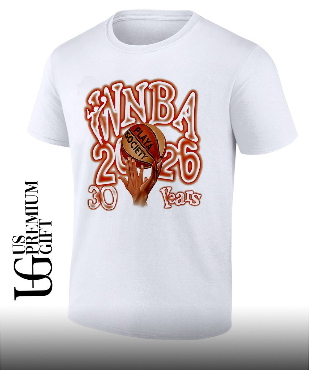 Playa Society Cream WNBA 30 Years shirt Unisex T-shirt, Sweatshirt, Hoodie, Long Sleeve Tee - T-Shirt, Sweatshirt, Hoodie