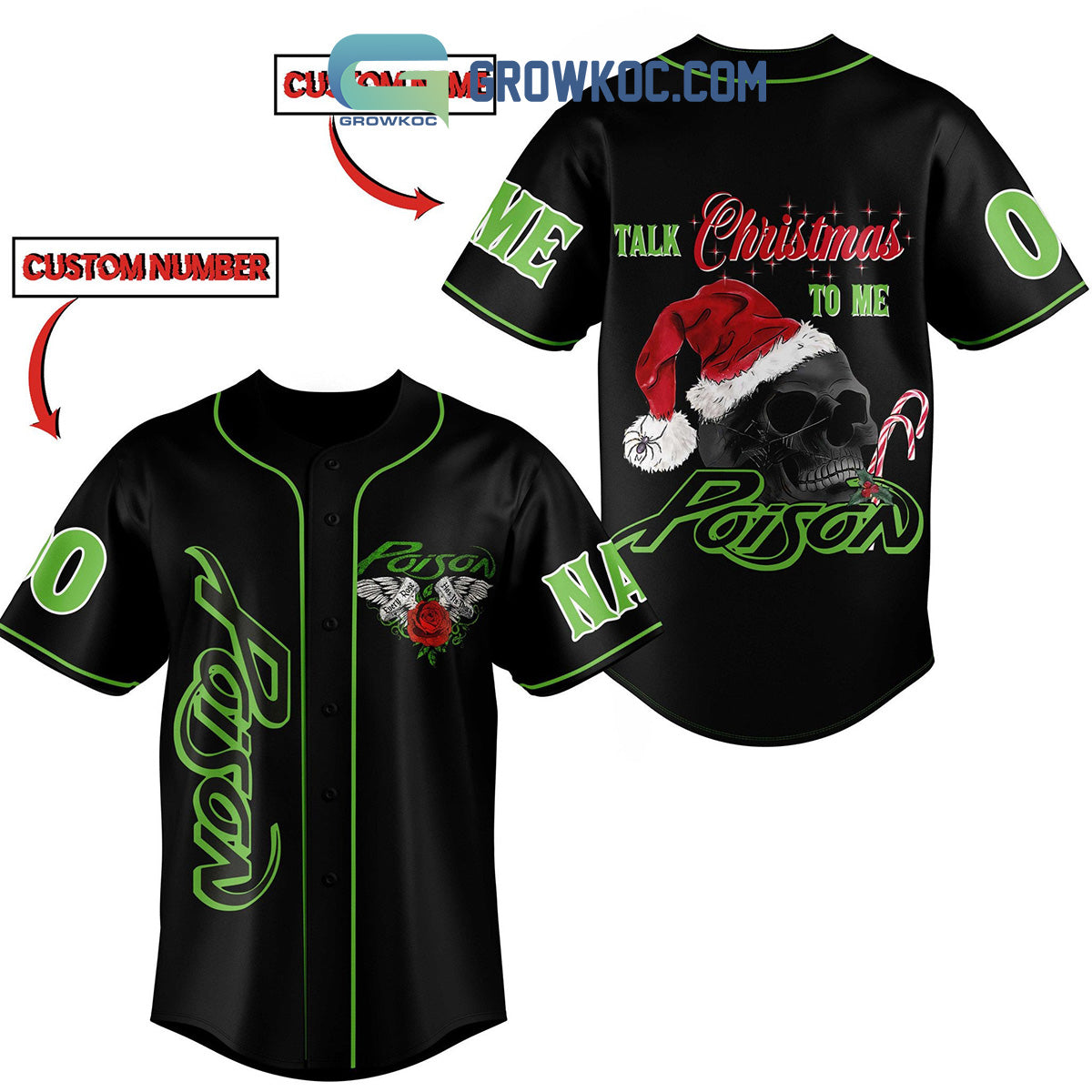 Poison Talk Christmas To Me Personalized Baseball Jersey Unisex T-shirt, Sweatshirt, Hoodie, Long Sleeve Tee - T-Shirt, Sweatshirt, Hoodie