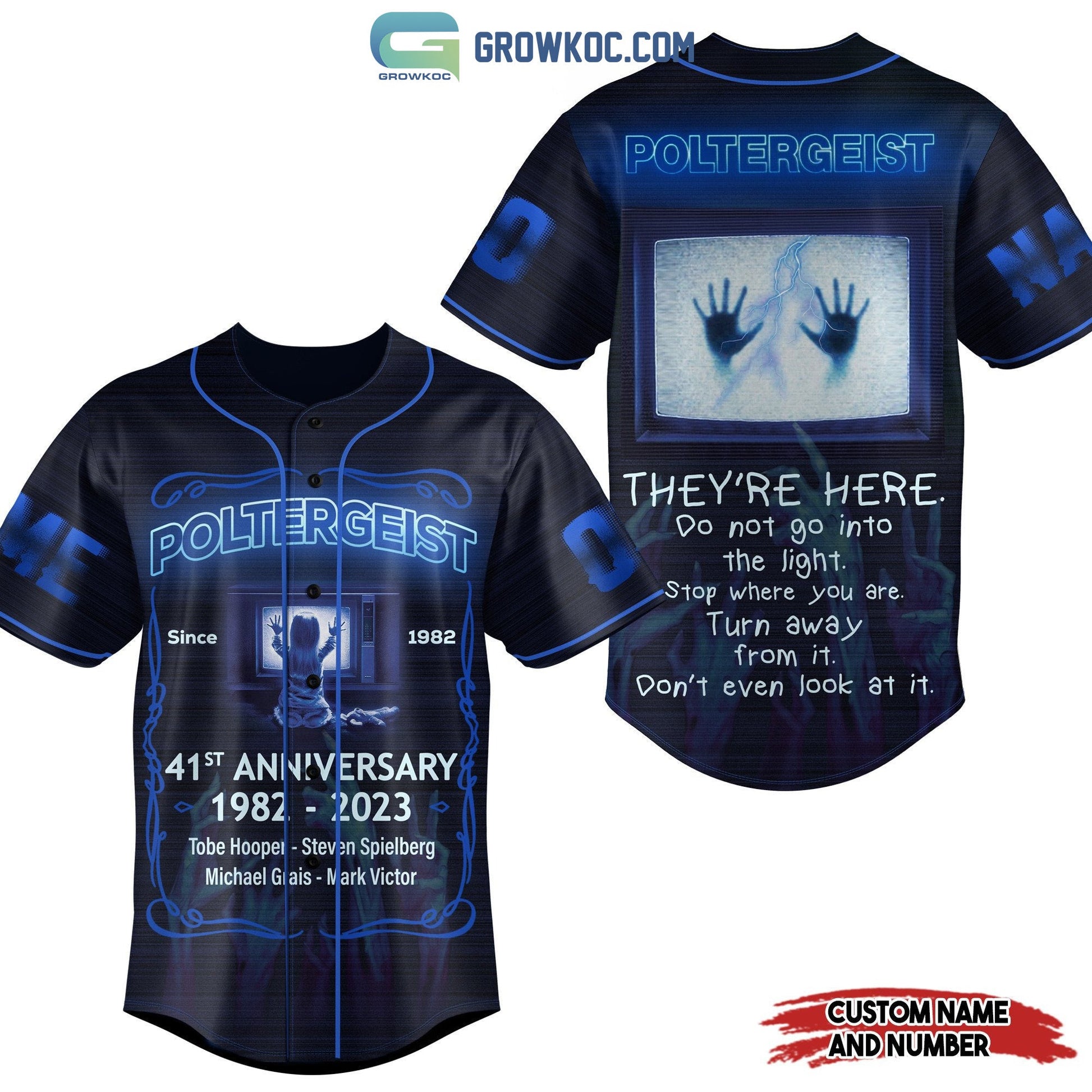 Poltergeist 41st Anniversary 1982 2023 Personalized Baseball Jersey Unisex T-shirt, Sweatshirt, Hoodie, Long Sleeve Tee - T-Shirt, Sweatshirt, Hoodie