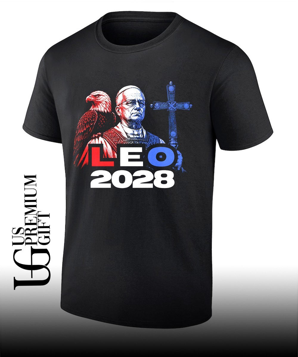 Pope Francis Bald Eagle Cross Leo 2028 shirt Unisex T-shirt, Sweatshirt, Hoodie, Long Sleeve Tee - T-Shirt, Sweatshirt, Hoodie
