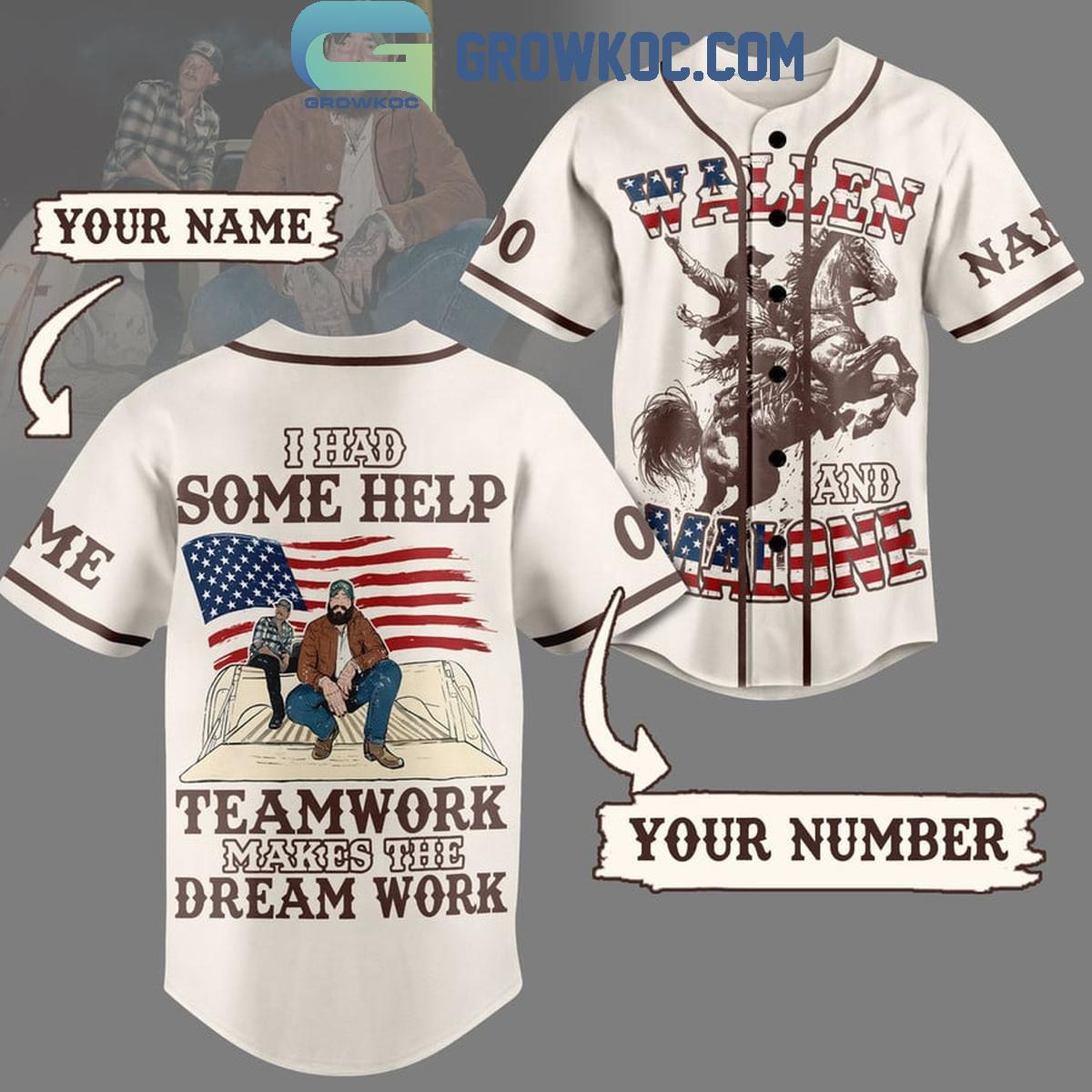 Post Malone Teamwork Makes The Dream Work Personalized Baseball Jersey Unisex T-shirt, Sweatshirt, Hoodie, Long Sleeve Tee - T-Shirt, Sweatshirt, Hoodie