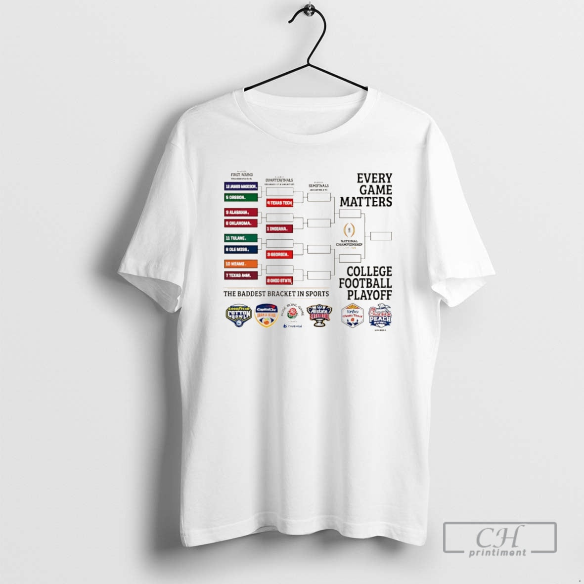 2025 Every Game Matters College Football Playoff Brackets Shirt T-Shirts, Hoodie, Sweatshirt - T-Shirt, Sweatshirt, Hoodie