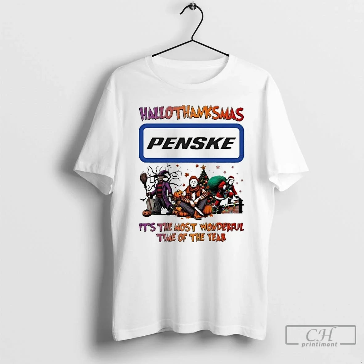 2025 Penske Logo Hallothanksmas Horror Film Most Time Year T-Shirts, Hoodie, Sweatshirt - T-Shirt, Sweatshirt, Hoodie
