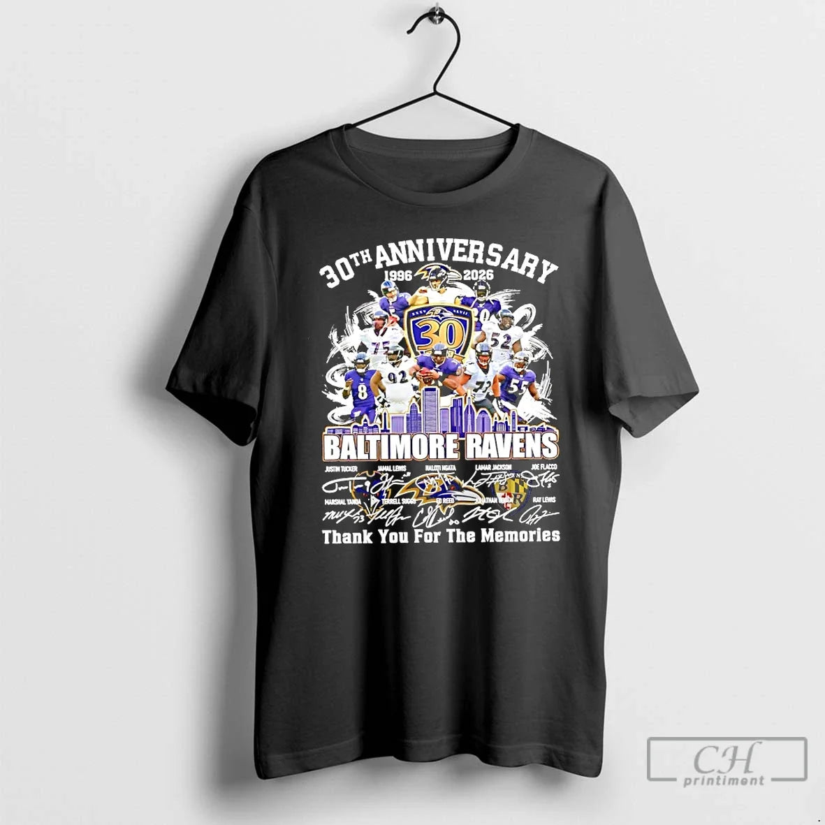 Baltimore Ravens 30th Anniversary 1996 2026 Thank You Memories Signatures T-Shirts, Hoodie, Sweatshirt - T-Shirt, Sweatshirt, Hoodie