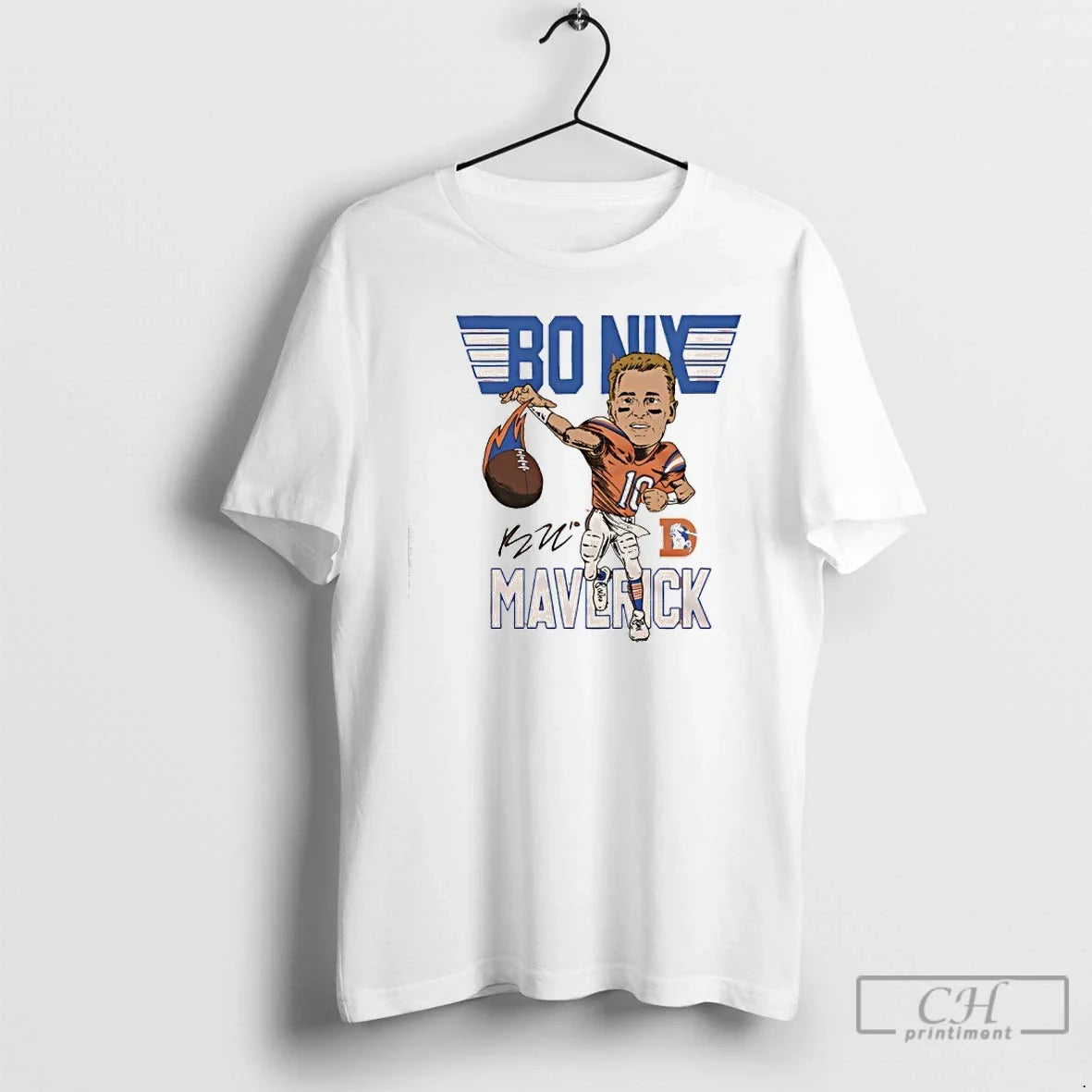 Broncos Bo Nix Maverick Signature T-Shirts, Hoodie, Sweatshirt - T-Shirt, Sweatshirt, Hoodie