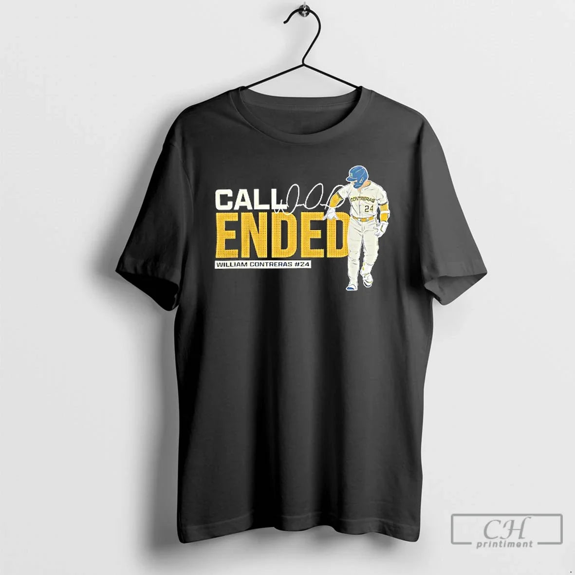 Call Ended William Contreras Milwaukee Brewers Baseball Signature T-Shirts, Hoodie, Sweatshirt - T-Shirt, Sweatshirt, Hoodie