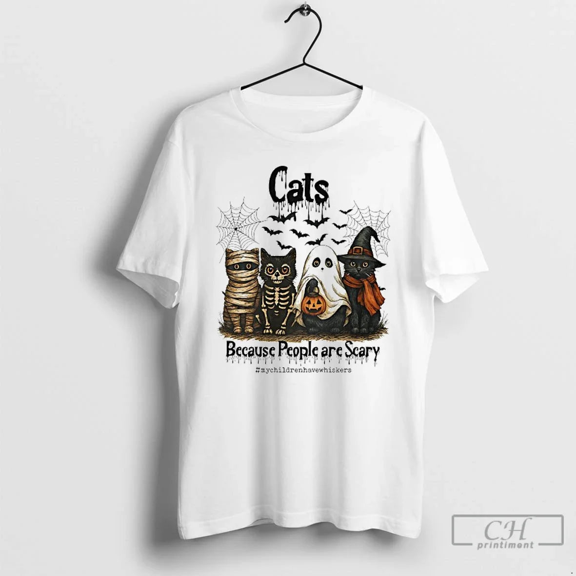 Cats Because People Are Scary Halloween T-Shirts, Hoodie, Sweatshirt - T-Shirt, Sweatshirt, Hoodie