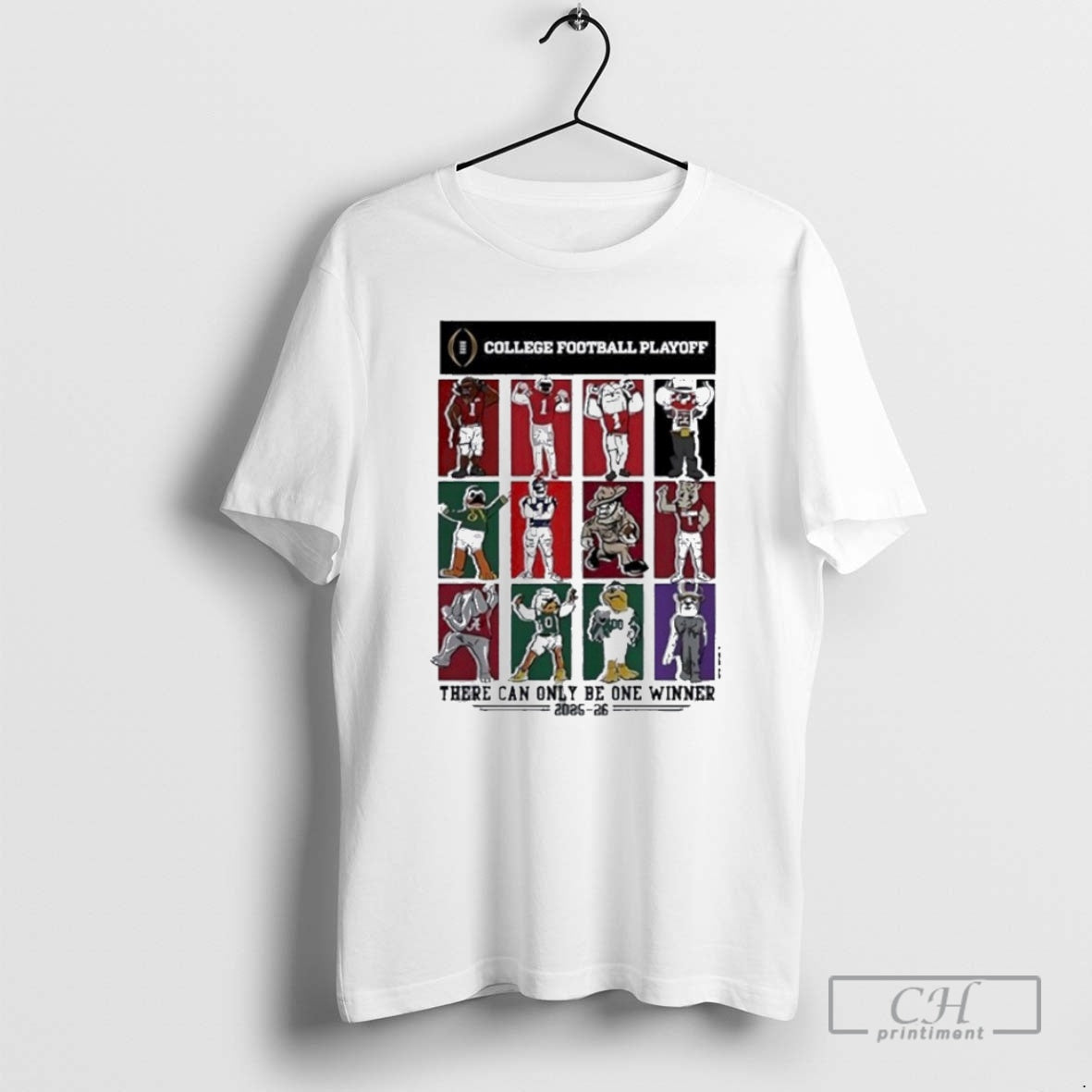 College Football Playoff There Can Only Be One Winner 2025 2026 12 Team Mascots T-Shirts, Hoodie, Sweatshirt - T-Shirt, Sweatshirt, Hoodie
