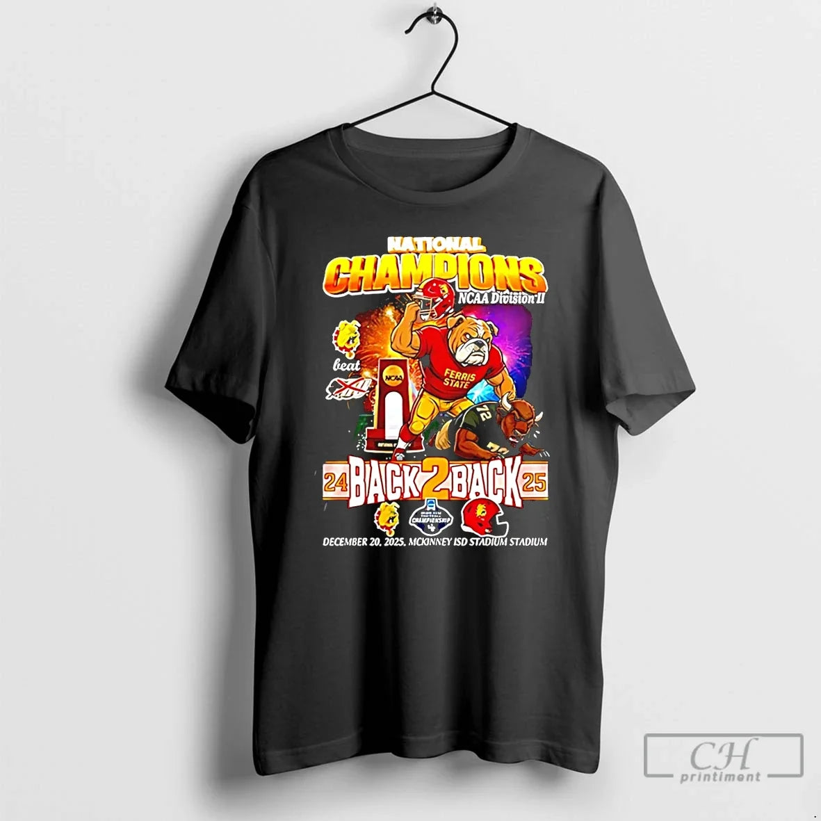 Ferris State Back Back 2025 National Champions Mascot T-Shirts, Hoodie, Sweatshirt - T-Shirt, Sweatshirt, Hoodie