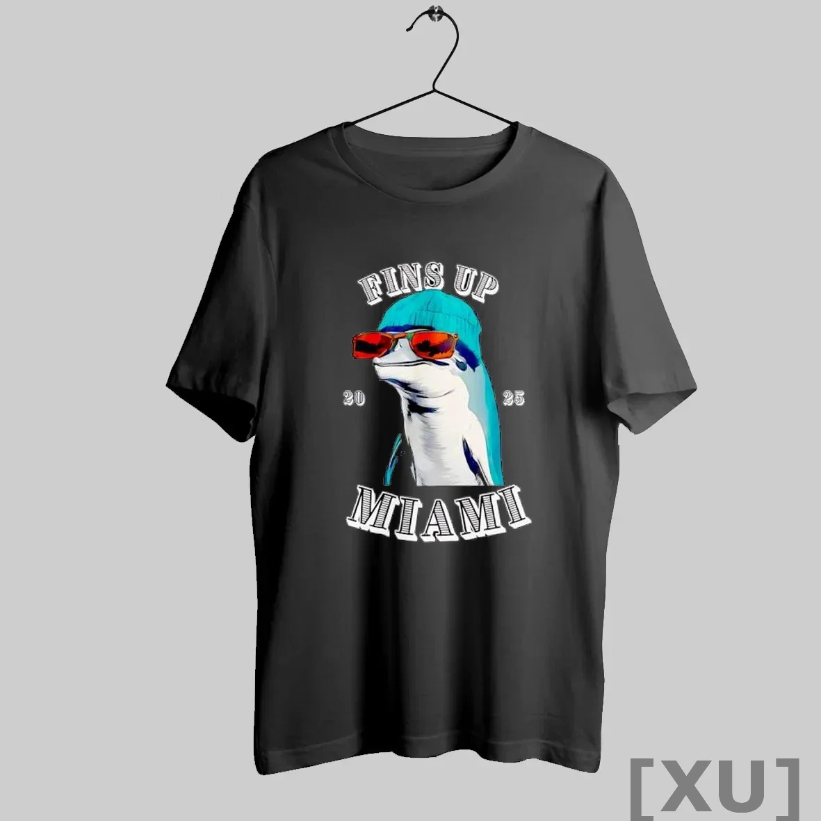 Fins Up Miami 2025 Dolphin Wearing Hat Sunglasses T-Shirts, Hoodie, Sweatshirt - T-Shirt, Sweatshirt, Hoodie