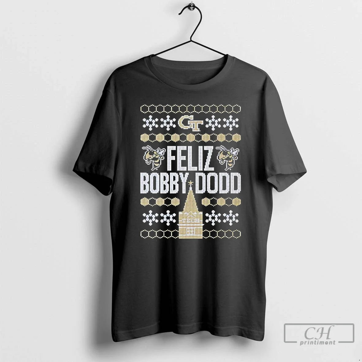 Georgia Tech Yellow Jackets Feliz Bobby Dodd Ugly T-Shirts, Hoodie, Sweatshirt - T-Shirt, Sweatshirt, Hoodie