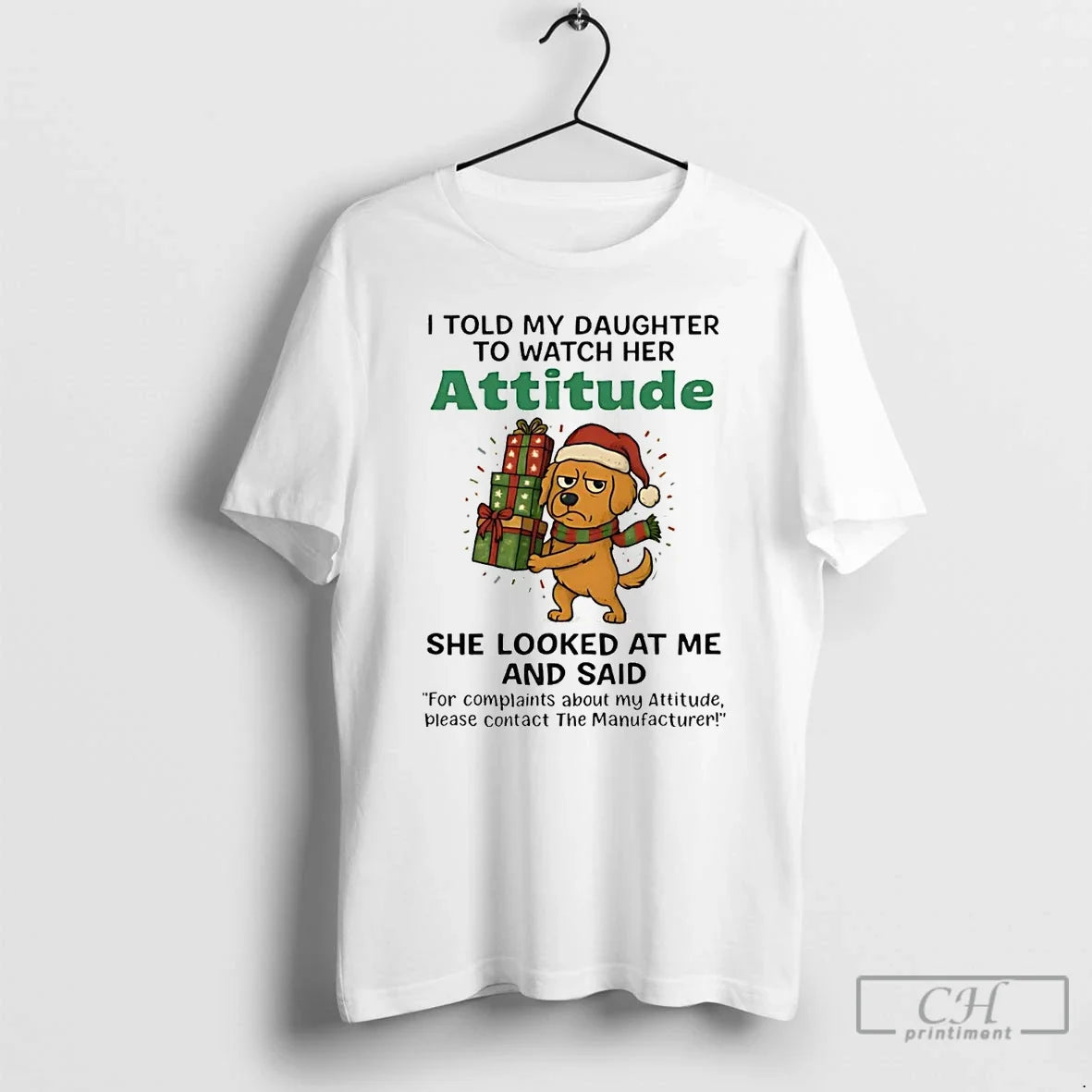 Golden Retriever I Told My Daughter Watch Her Attitude T-Shirts, Hoodie, Sweatshirt - T-Shirt, Sweatshirt, Hoodie